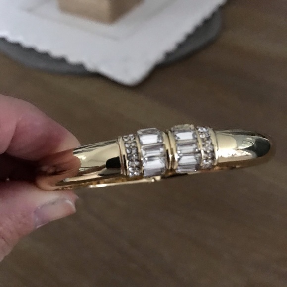 Vince Camuto Jewelry - Gold-Tone and Rhinestone Crystal Hinge Bracelet